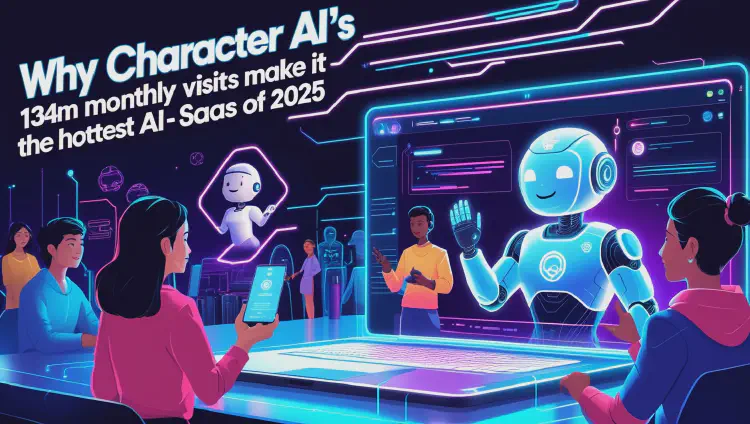 Why Character AI’s 134M Monthly Visits Make It the Hottest AI SaaS of 2025